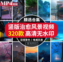 治愈系深夜风景竖版竖屏唯美星空夜景月亮抖音快手短视频高清素材