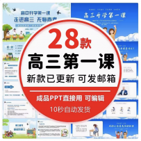 暑假高三年级开学第一课励志奋斗班会PPT模板走进高三内容完整