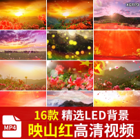 映山红歌民歌花海花朵晚会LED大屏幕舞台演出表演背景视频素材