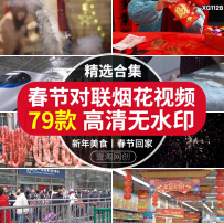 过年回家年味除夕拜年贴对联春联买年货放烟花春节春运短视频素材