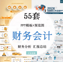 财务会计报告数据分析工作报告总结PPT模板金融统计年终汇报表图