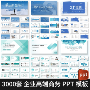 3600套商务PPT动态模板 简约高端大气工作会议年终总结汇报企业创业融资