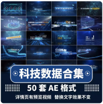AE模板企业宣传片头网络科技可视化UI界面设计数据图表后台管理